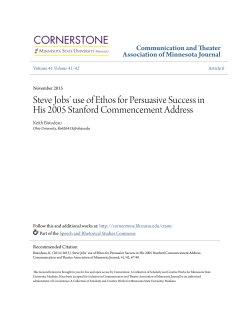 Steve Jobs` use of Ethos for Persuasive Success in His