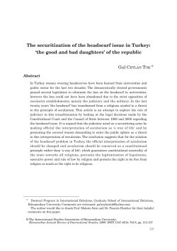 The securitization of the headscarf issue in Turkey: `the good and
