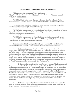 trademark and domain name agreement