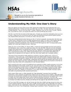 Understanding My HSA: One User`s Story
