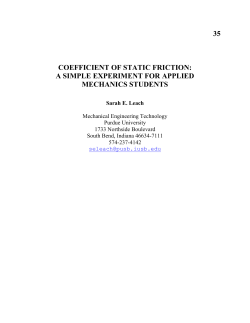 35 COEFFICIENT OF STATIC FRICTION: A SIMPLE EXPERIMENT