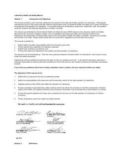 Laboratory Health and Safety Manual
