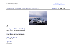 AUTOMOTIVE GLOSSARY (Glossary of car parts) Spanish > English