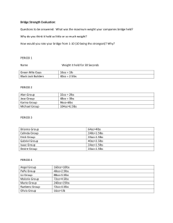 Bridge Strength Evaluation: Questions to be answered: What was