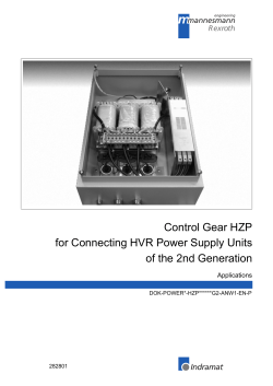 Control Gear HZP for Connecting HVR Power Supply