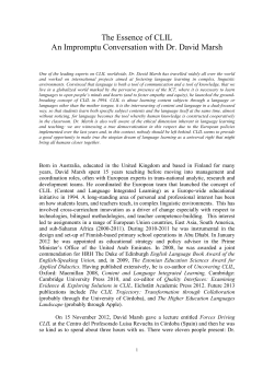 The Essence of CLIL An Impromptu Conversation