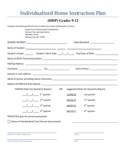 Individualized Home Instruction Plan