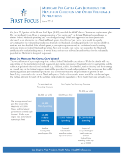 Medicaid Per Capita Caps Fact Sheet