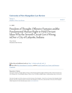 Freedom of Thought, Offensive Fantasies andthe Fundamental