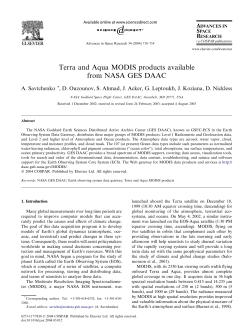 Terra and Aqua MODIS products available from NASA GES DAAC