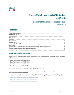 Cisco TelePresence MCU Software Release Notes 4.4(3.49)