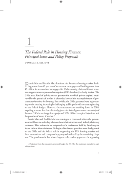 The Federal Role in Housing Finance