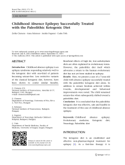 Childhood Absence Epilepsy Successfully Treated with the