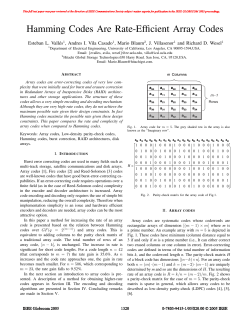 Hamming Codes Are Rate-Efficient Array Codes