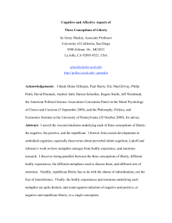 Cognitive and Affective Aspects of Three Concepts of Liberty