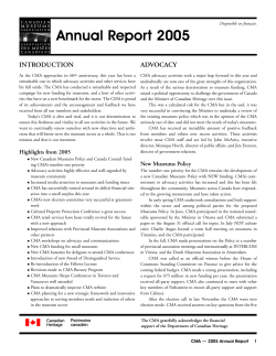 2005 Annual Report - Canadian Museums Association