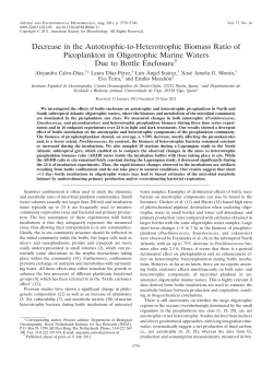 Decrease in the Autotrophic-to-Heterotrophic Biomass Ratio of