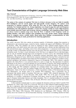 Text Characteristics of English Language University Web Sites