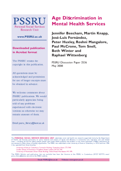 Age Discrimination in Mental Health Services