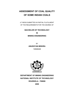 assessment of coal quality of some indian coals