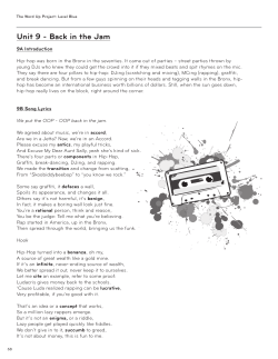 Unit 9 - Back in the Jam