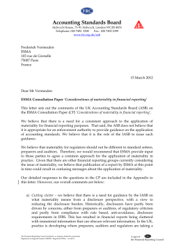 ASB Response to ESMA Consultation