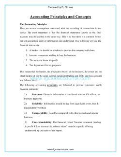 Accounting Principles and Concepts