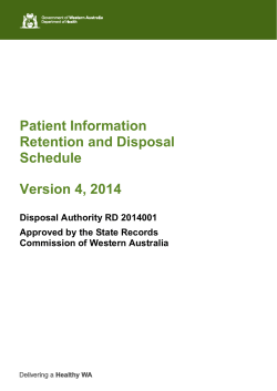 Patient Information Retention and Disposal Schedule