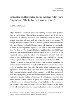 Embedded and Embodied Poetry in Edgar Allan Poe`s
