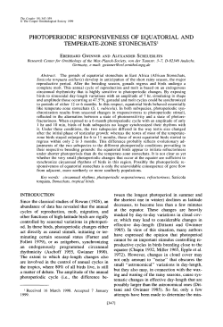 Photoperiodic Responsiveness of Equatorial and Temperate