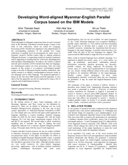 Developing Word-aligned Myanmar-English Parallel Corpus based