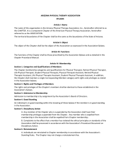 Bylaws - Arizona Physical Therapy Association