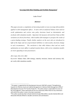 Sovereign Debt Risk Modeling and Portfolio Management Andre