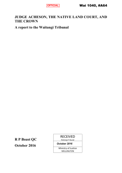 Judge Acheson, the Native Land Court and the