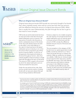 About Original Issue Discount Bonds