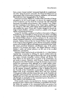 Madison on the "General Welfare" of America His