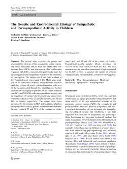 The Genetic and Environmental Etiology of Sympathetic and