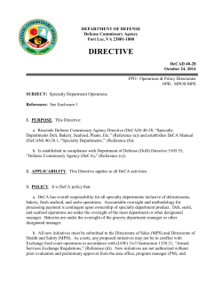 DEPARTMENT OF DEFENSE DeCA