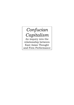 Confucian Capitalism - Erasmus Research Institute of Management
