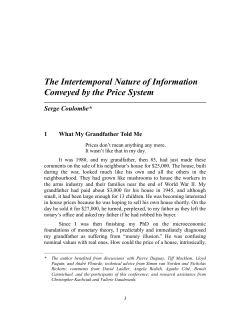 The Intertemporal Nature of Information Conveyed by the Price System