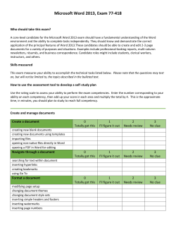 Microsoft Word 2013, Exam 77-418