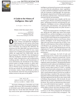 Guide to the History of Intelligence: 1800-1918