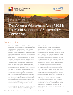 The Arizona Wilderness Act of 1984: The Gold Standard of
