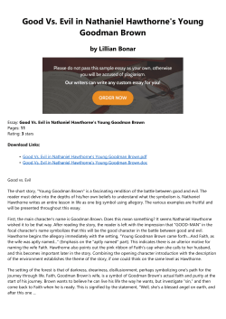 Good Vs. Evil in Nathaniel Hawthorne`s Young Goodman Brown