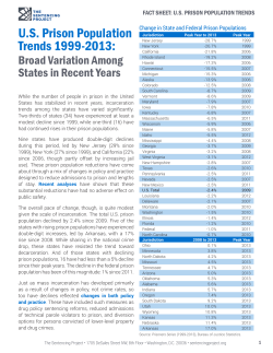 US Prison Population Trends 1999-2013
