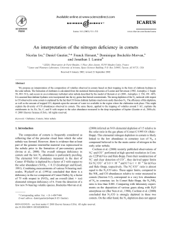An interpretation of the nitrogen deficiency in comets