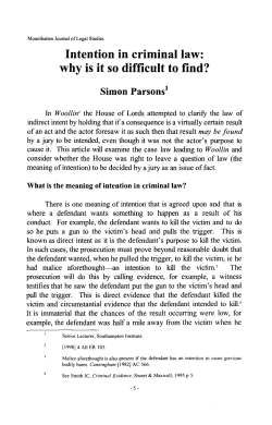 Intention in criminal law: why is it so difficult to find?