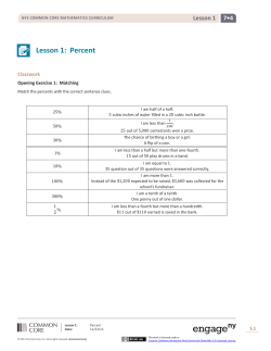 Lesson 1: Percent