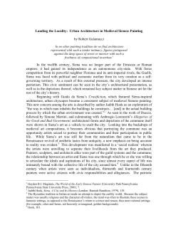 Lauding the Locality: Urban Architecture in Medieval Sienese