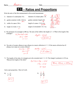 JII- Ratios and Proportions